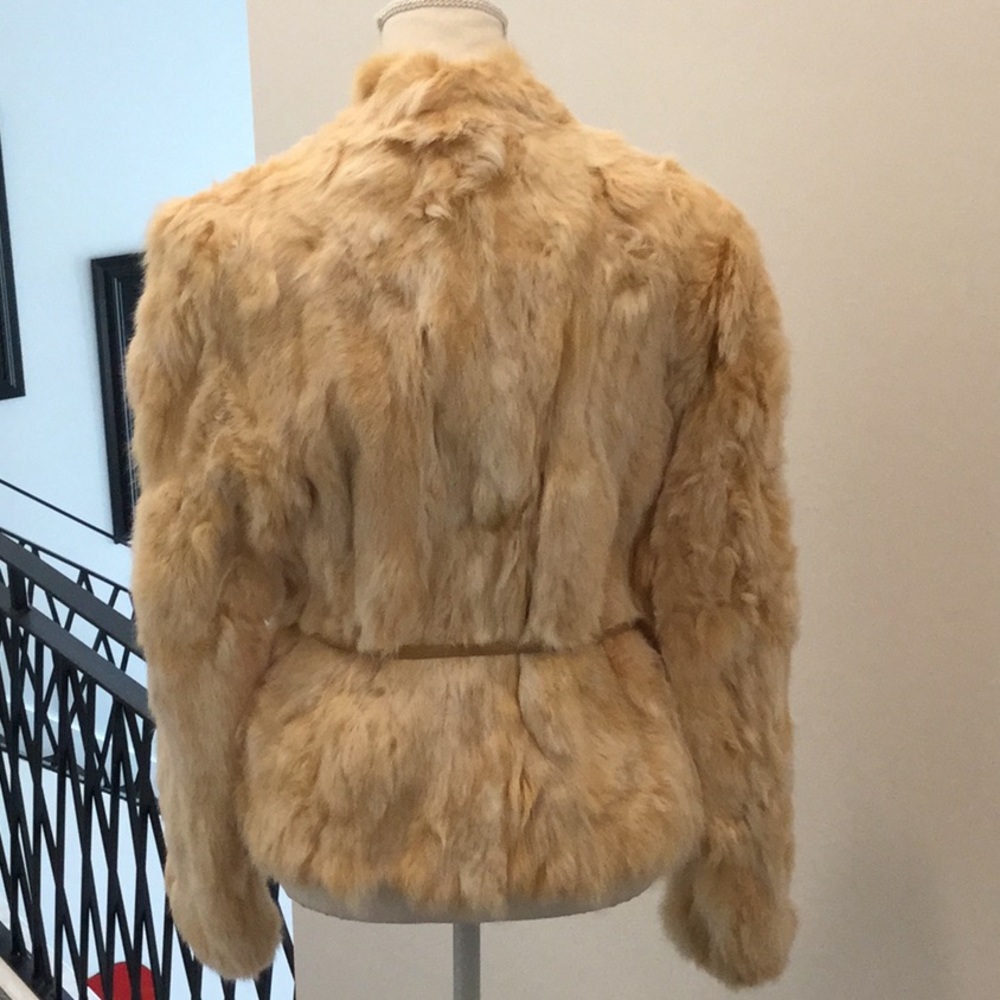 Genuine Rabbit fur and leather trim jacket - Picture 4 of 7